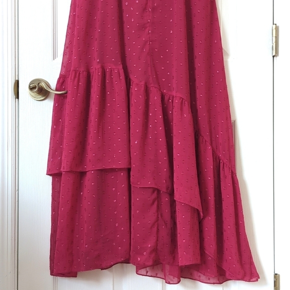 Soft Surroundings Sanna Sparkling Sleeveless Halter Neck Maxi Dress Sangria 10 - Picture 14 of 15